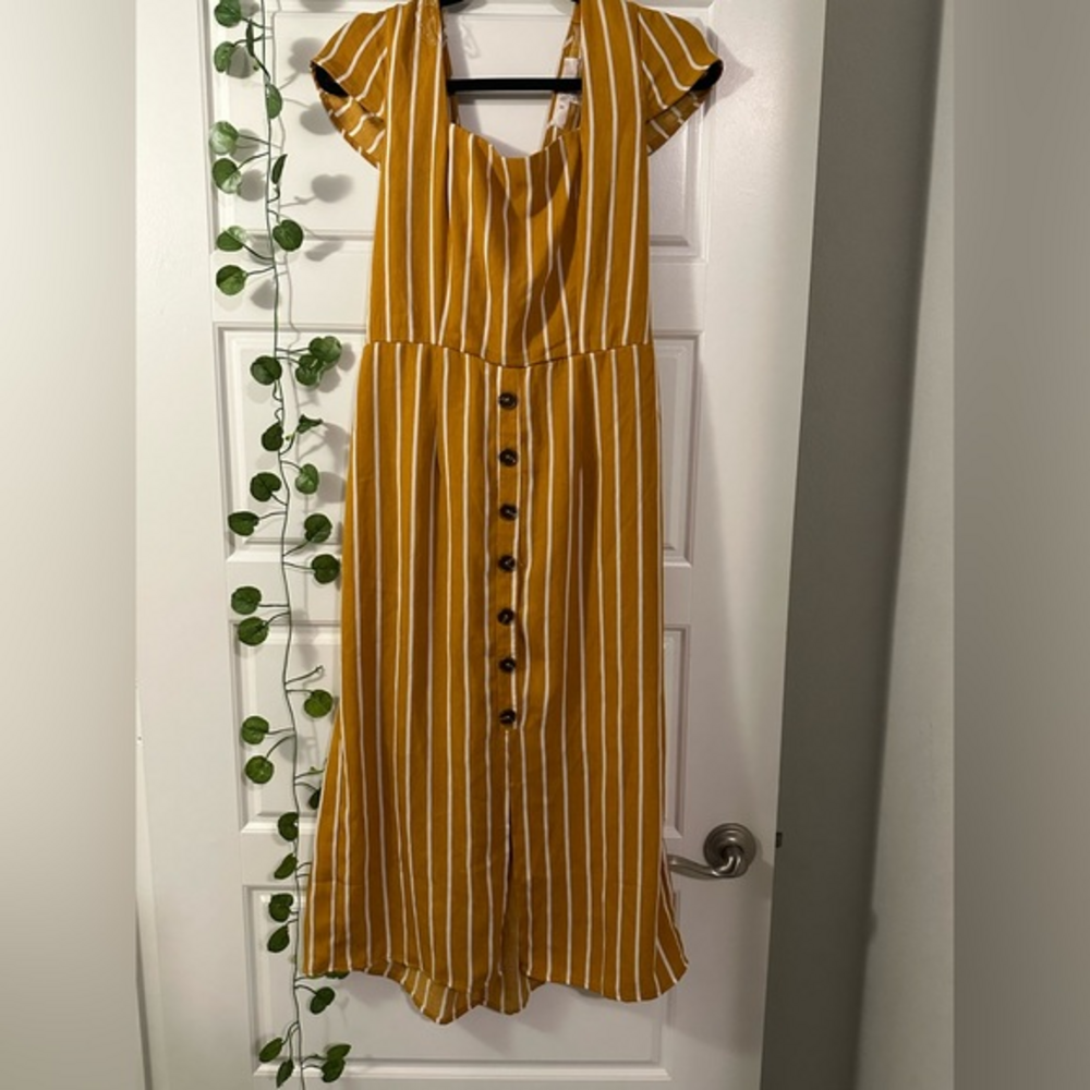 Yellow striped dress‎ ROW A - Large